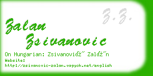 zalan zsivanovic business card